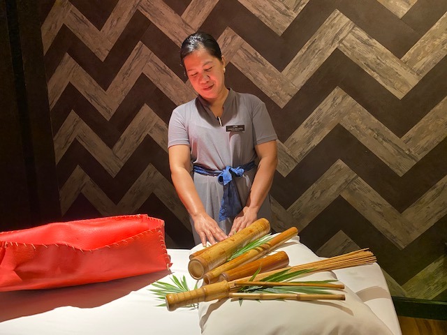 Health benefits of a bamboo massage at the Marina Bay Spa in Manila