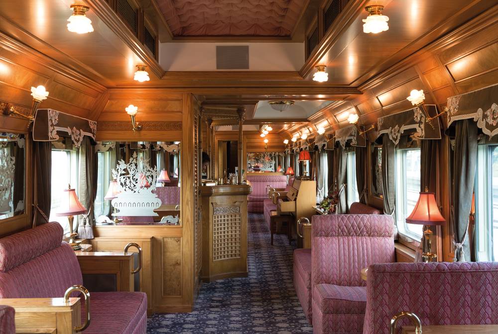 Onboard the luxury train Eastern & Oriental Express run by Belmond, from Bangkok to Singapore