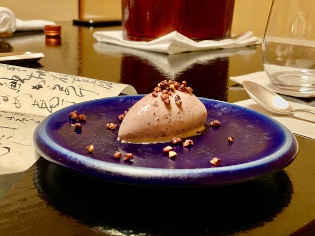 Black rice ice cream for dessert at Asaba Ryokan, one of the best traditional Japanese inns in Japan