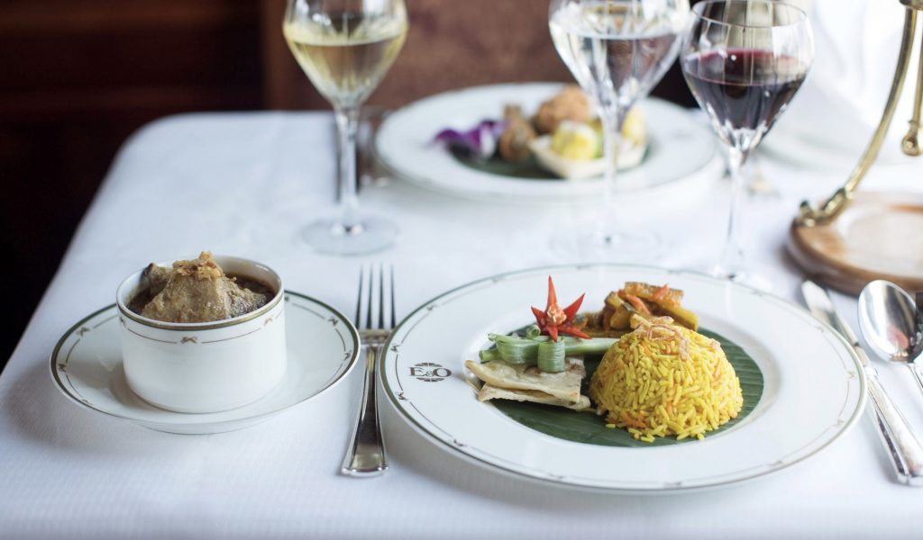 The food onboard the Eastern & Oriental Express of Belmond. 