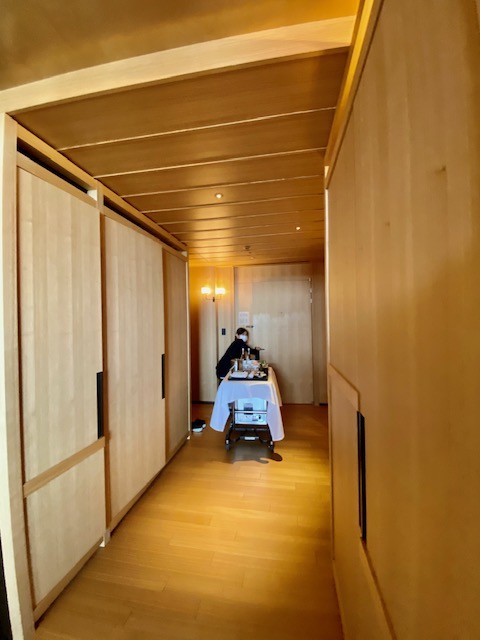 Room service traditional Japanese breakfast prepared by Kyoyamato for guests at the Park Hyatt Kyoto