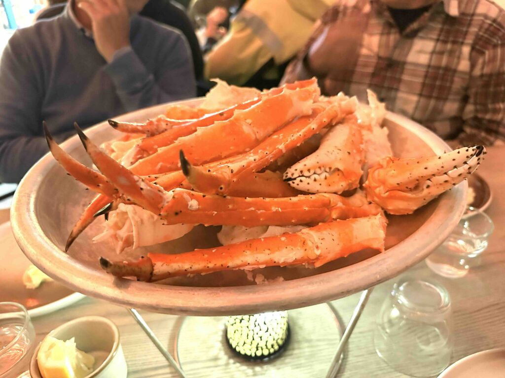 Norwegian King Crabs for lunch on Magoroya Island in Norway