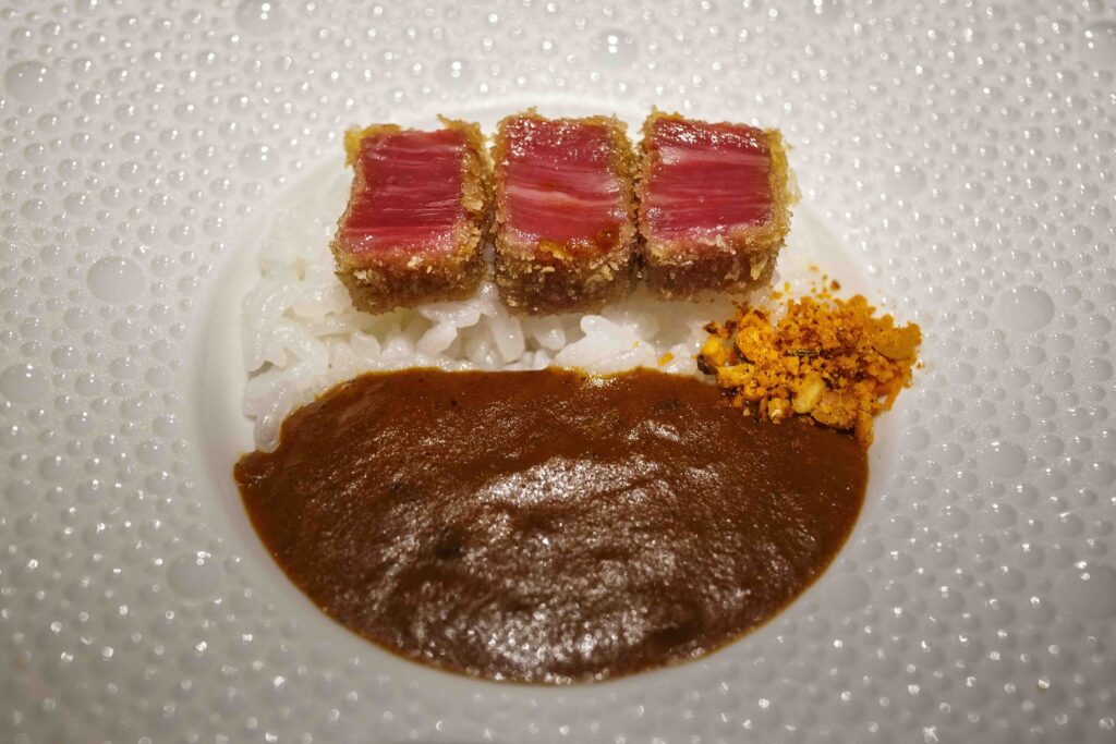 Katsu curry is a favorite Japanese comfort food, and it served using the best beef in Japan at Nagatacho Ohka restaurant in Tokyo.