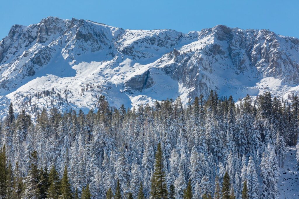 Snowy Sierra Nevada slopes above Granada, Spain