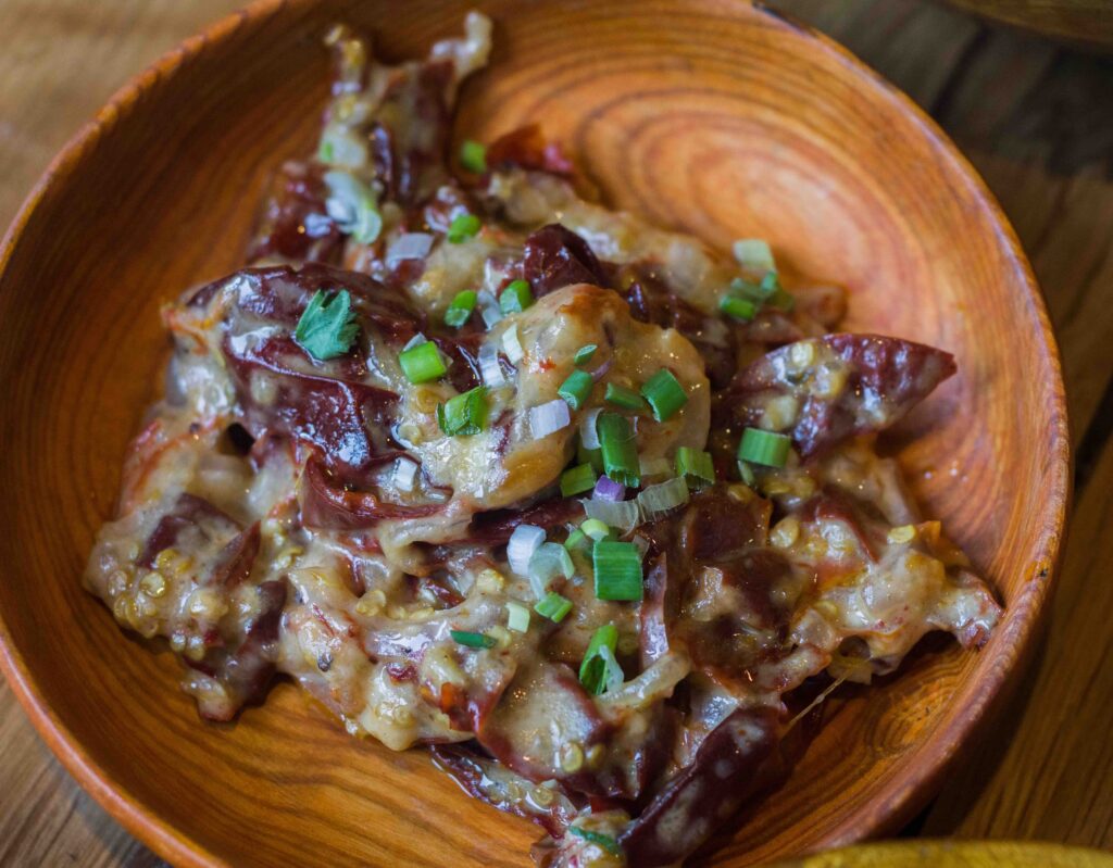 This is one of the most famous food in Bhutan. It is a mixture of chilies cooked in Bhutanese cheese.