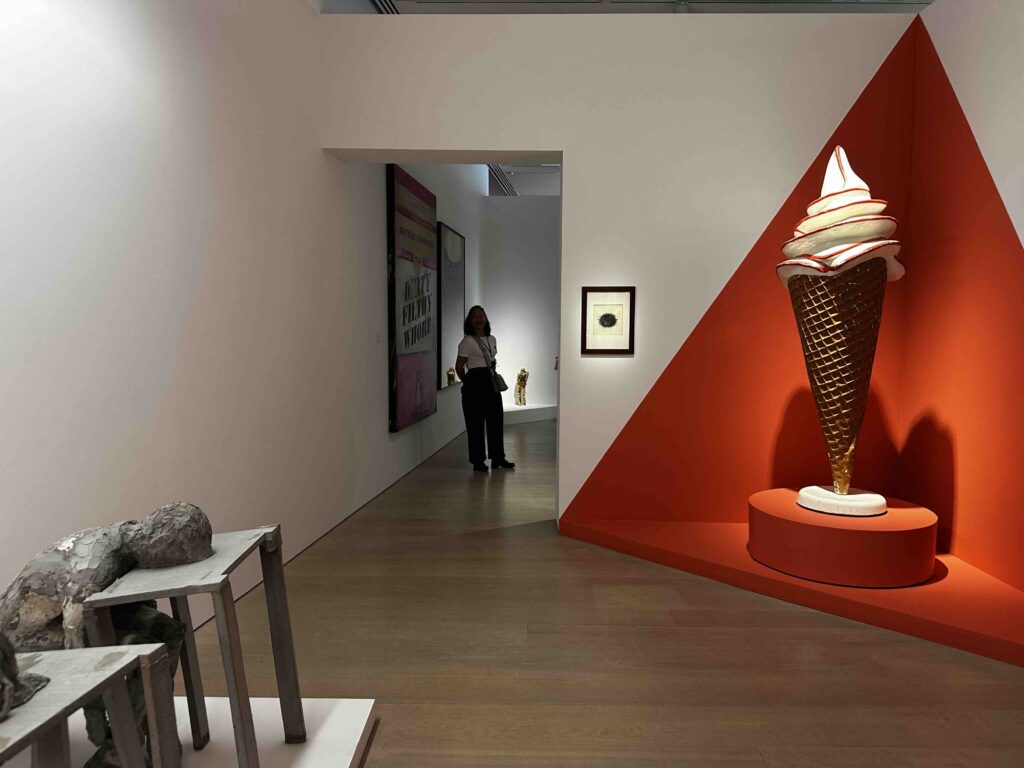 Contemporary art installation at Arter Museum Istanbul blending sculpture, literature, and surreal design forms.
