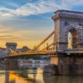 Famous bridge in Budapest that crosses over the Danube — local food culture and goulash restaurants.