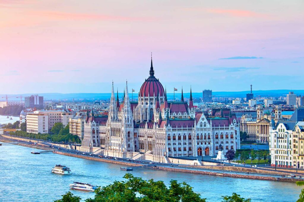 Budapest Parliament district, where some of the best goulash restaurants are located.
