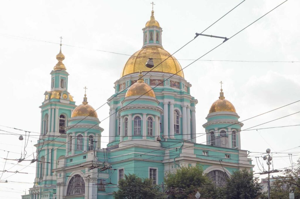 White church in meadow Cathedral of Intercession on the Nerl Bogolyubovo