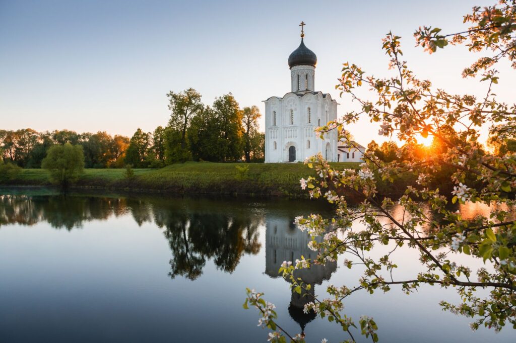 Epiphany Cathedral turquoise domes Moscow Russia