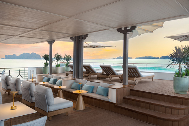 Ha Long Bay is best seen from Bhaya Soul pool deck.