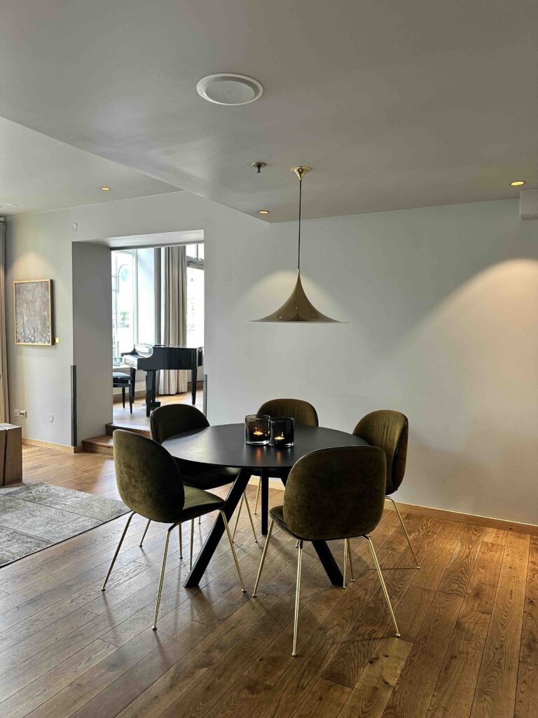 The Hotel Brosundet is a centrally located hotel in Alesund, Norway, created out of a warehouse.