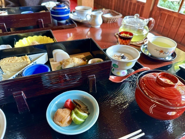 Traditional Japanese breakfast served at the former Imperial Villa managed by Fujiya Hotel Hakone in Miyanoshita