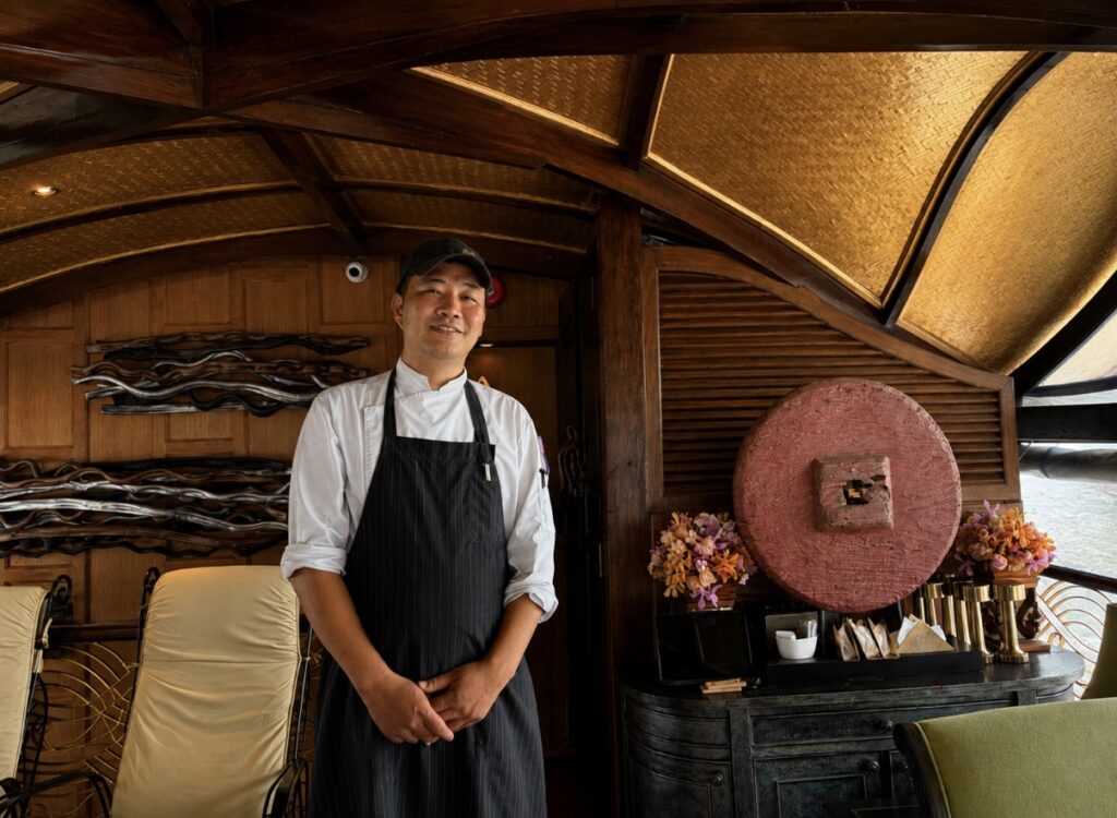 The chef on the Loy Pela river boat cruise of Anantara Hotels